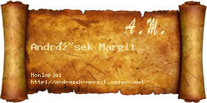 Andrásek Margit névjegykártya