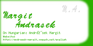 margit andrasek business card